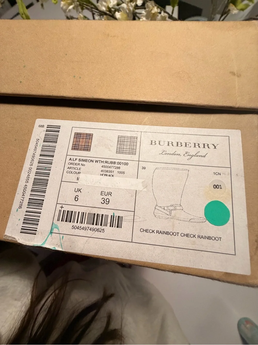 Burberry rain boots